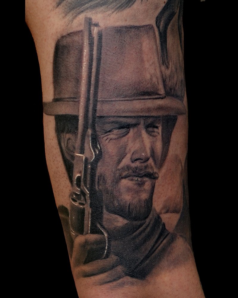 Evil Empire Tattoo  Progress on this Clint Eastwood sleeve by  lidmantattoo lidmantattoo evilempiretattoo eegbg realistictattoo  blackandgrey tattoo tatuering göteborg gothenburg BishopRotary   Facebook