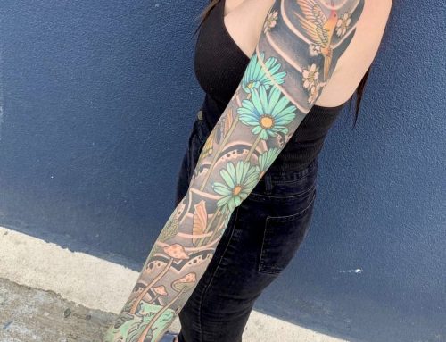 Floral Hummingbird Arm Sleeve