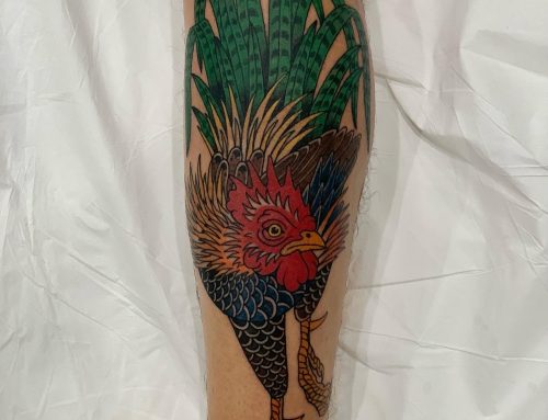 Traditional Large Rooster Tattoo